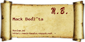 Mack Beáta névjegykártya