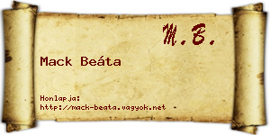 Mack Beáta névjegykártya