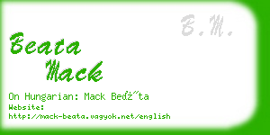 beata mack business card